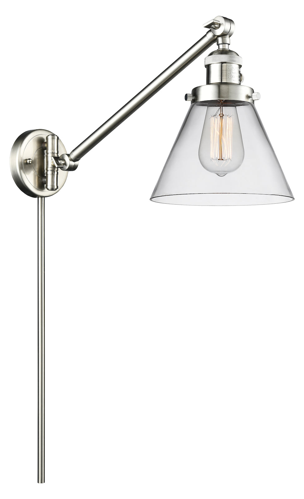 Glass Adjustable Single Swing Arm Portable Wall Sconce by Innovations Lighting