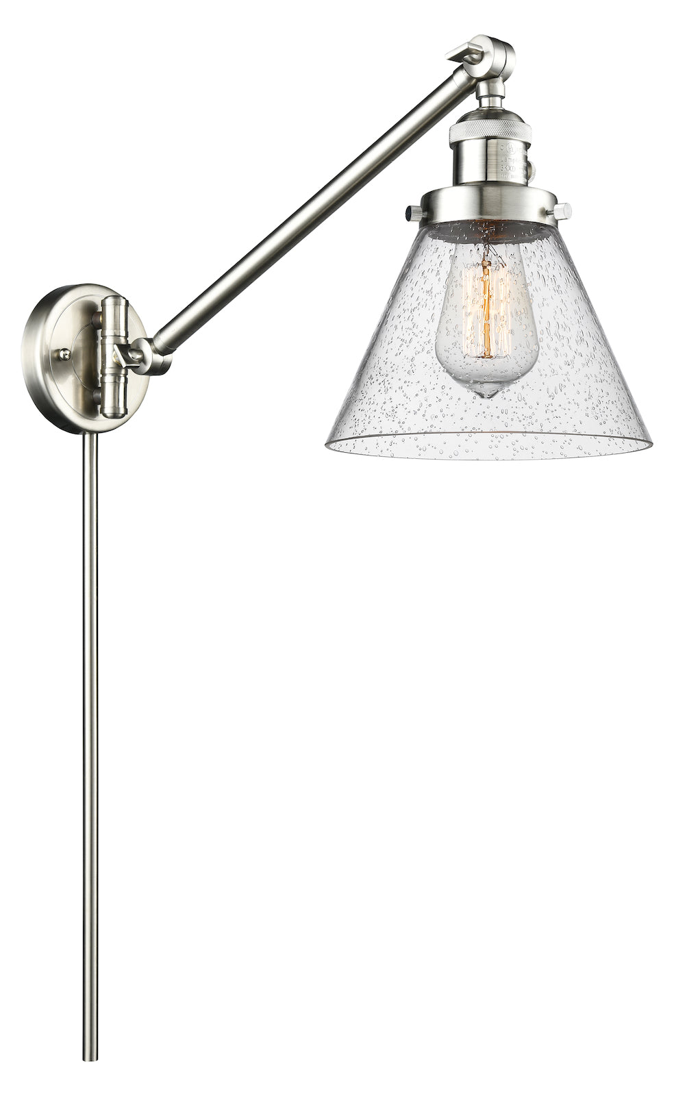 Glass Adjustable Single Swing Arm Portable Wall Sconce by Innovations Lighting