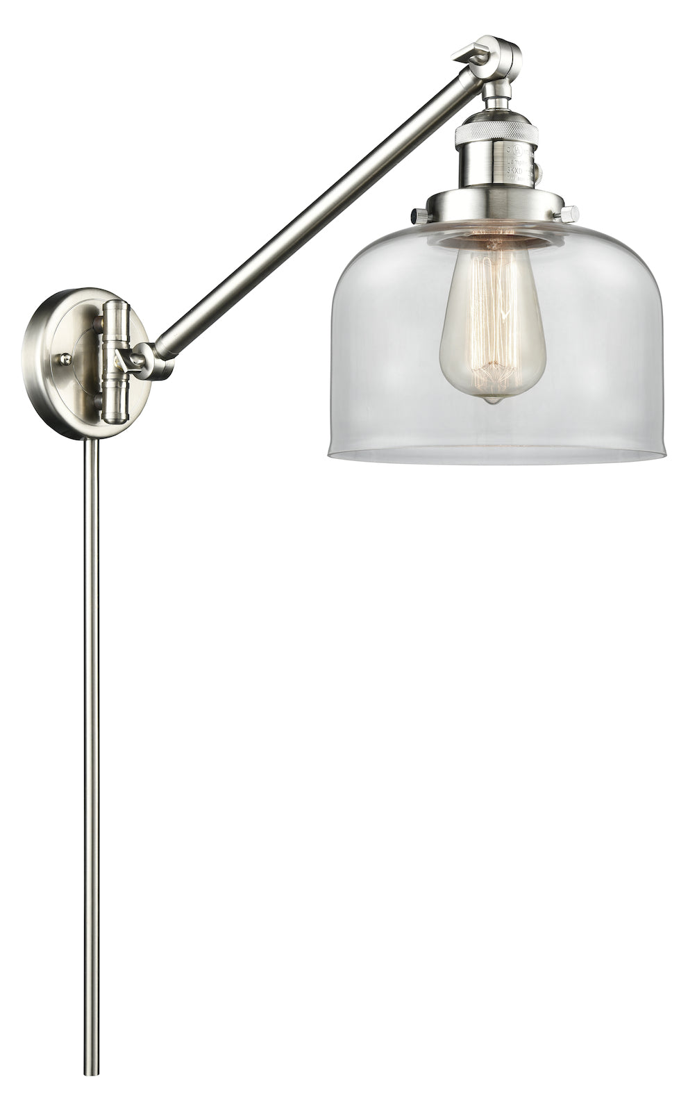 Glass Adjustable Single Swing Arm Portable Wall Sconce by Innovations Lighting