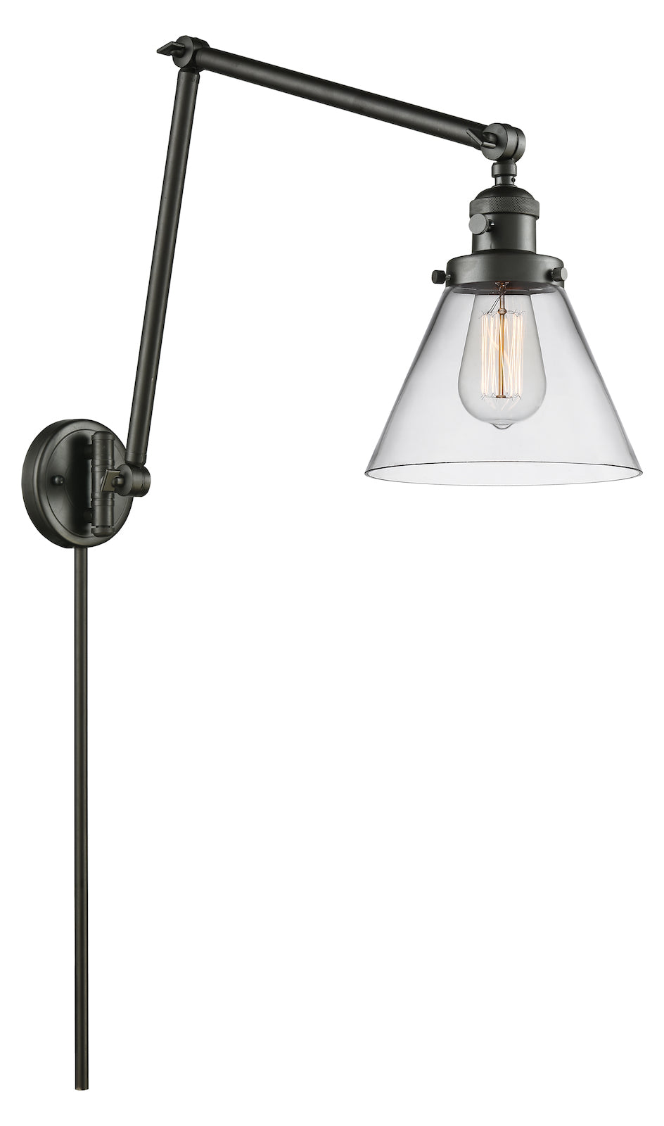 Glass Adjustable Double Swing Arm Portable Wall Sconce by Innovations Lighting