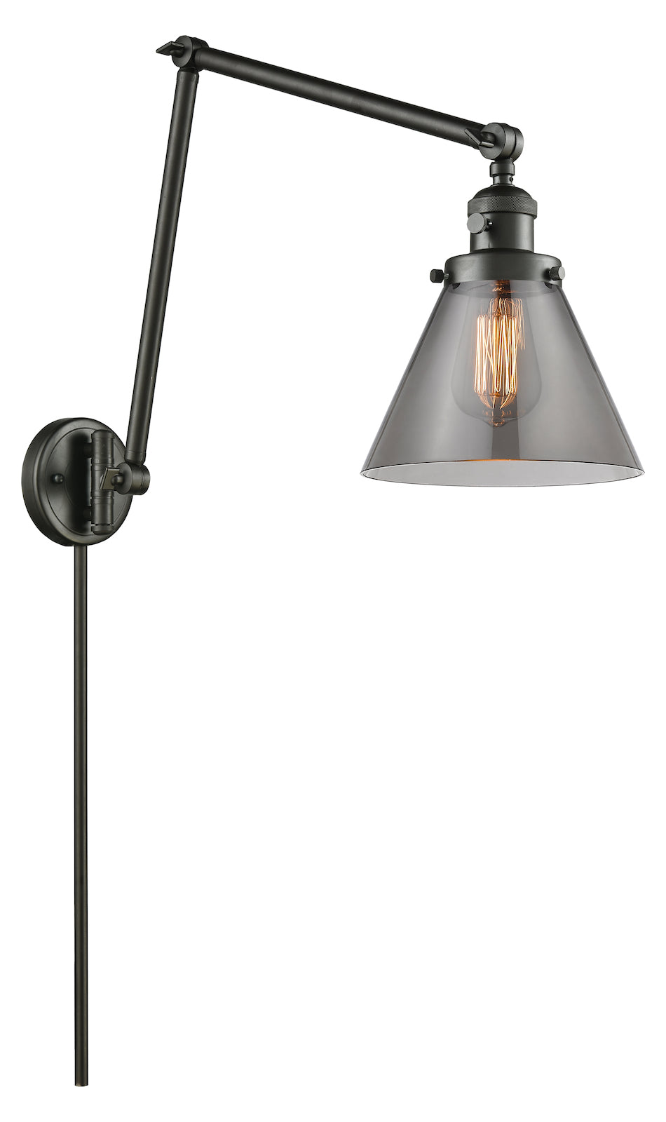 Glass Adjustable Double Swing Arm Portable Wall Sconce by Innovations Lighting