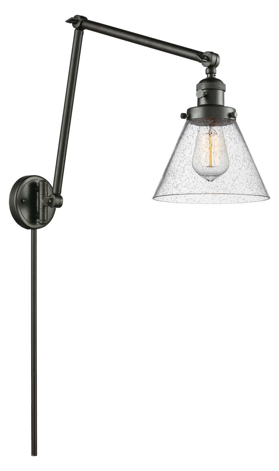Glass Adjustable Double Swing Arm Portable Wall Sconce by Innovations Lighting