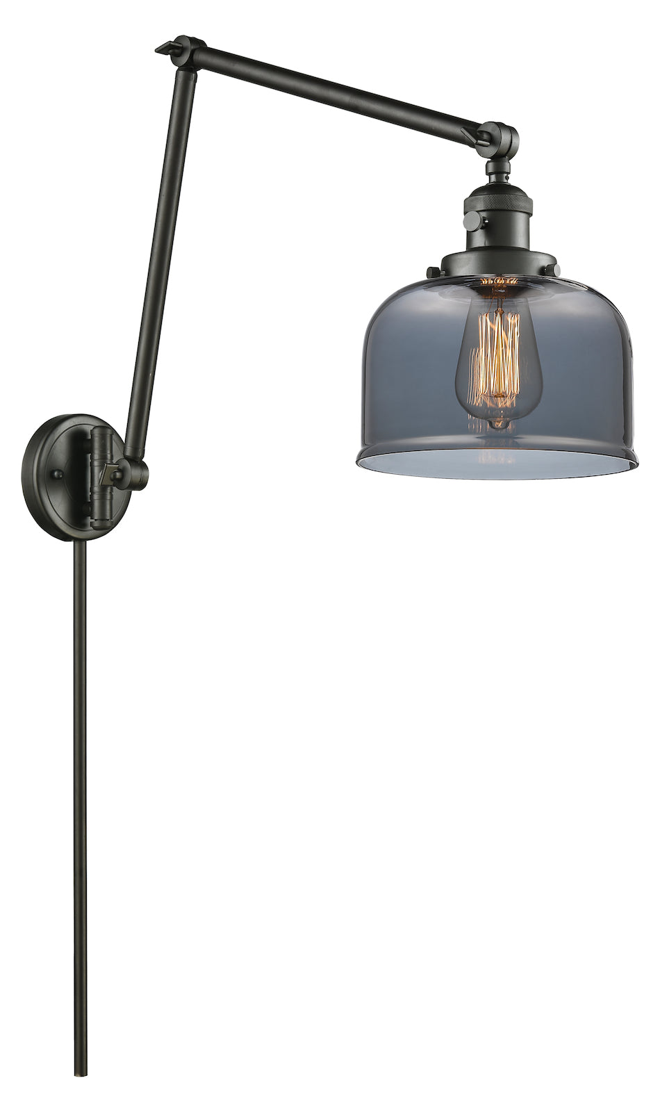 Glass Adjustable Double Swing Arm Portable Wall Sconce by Innovations Lighting