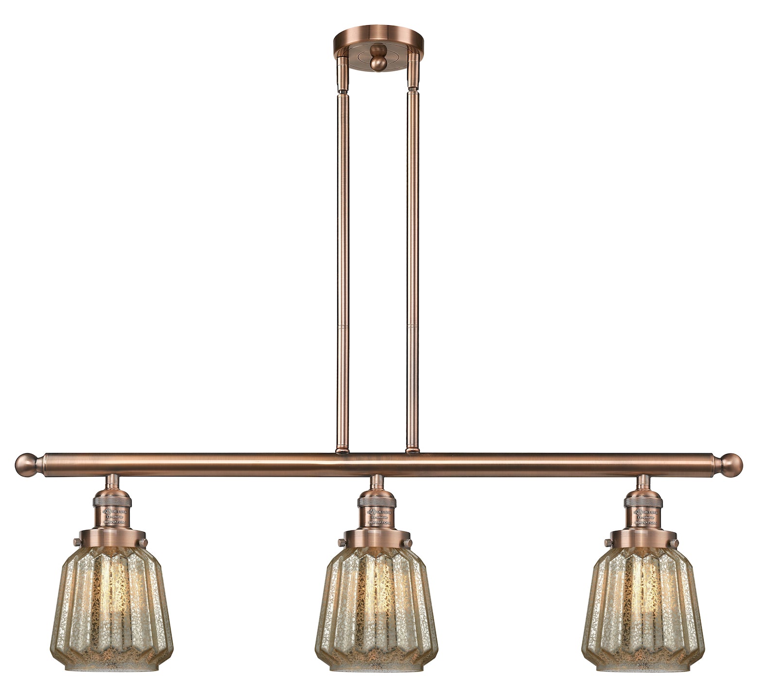 Glass 3 Light Island Adjustable Stem Chandelier by Innovations Lighting