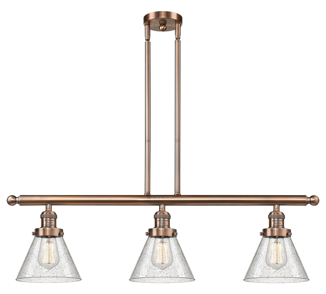 Glass 3 Light Island Adjustable Stem Chandelier by Innovations Lighting