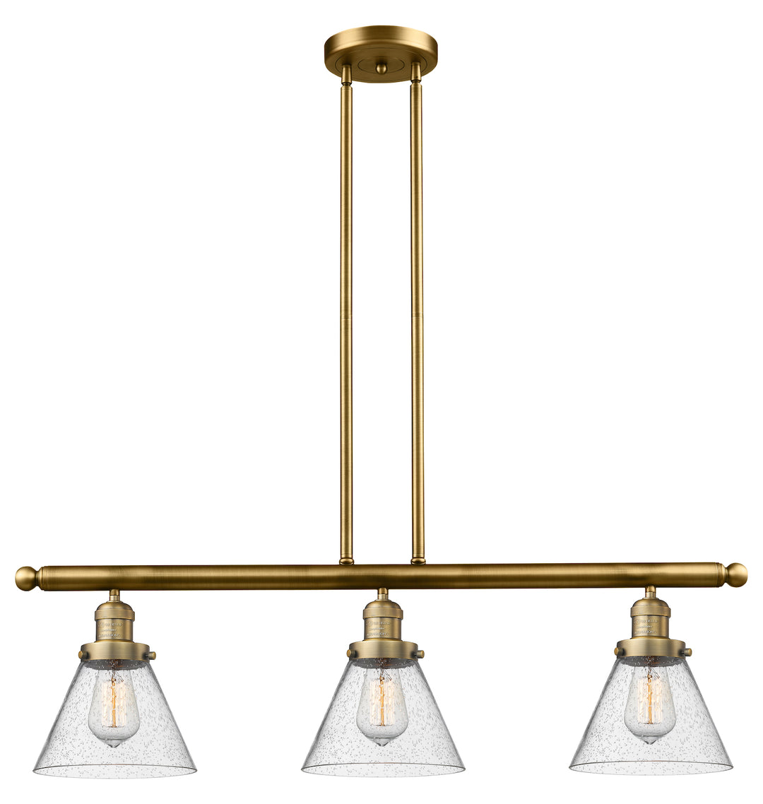 Glass 3 Light Island Adjustable Stem Chandelier by Innovations Lighting