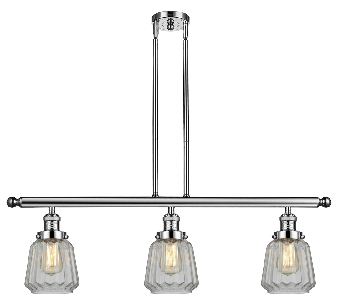 Glass 3 Light Island Adjustable Stem Chandelier by Innovations Lighting