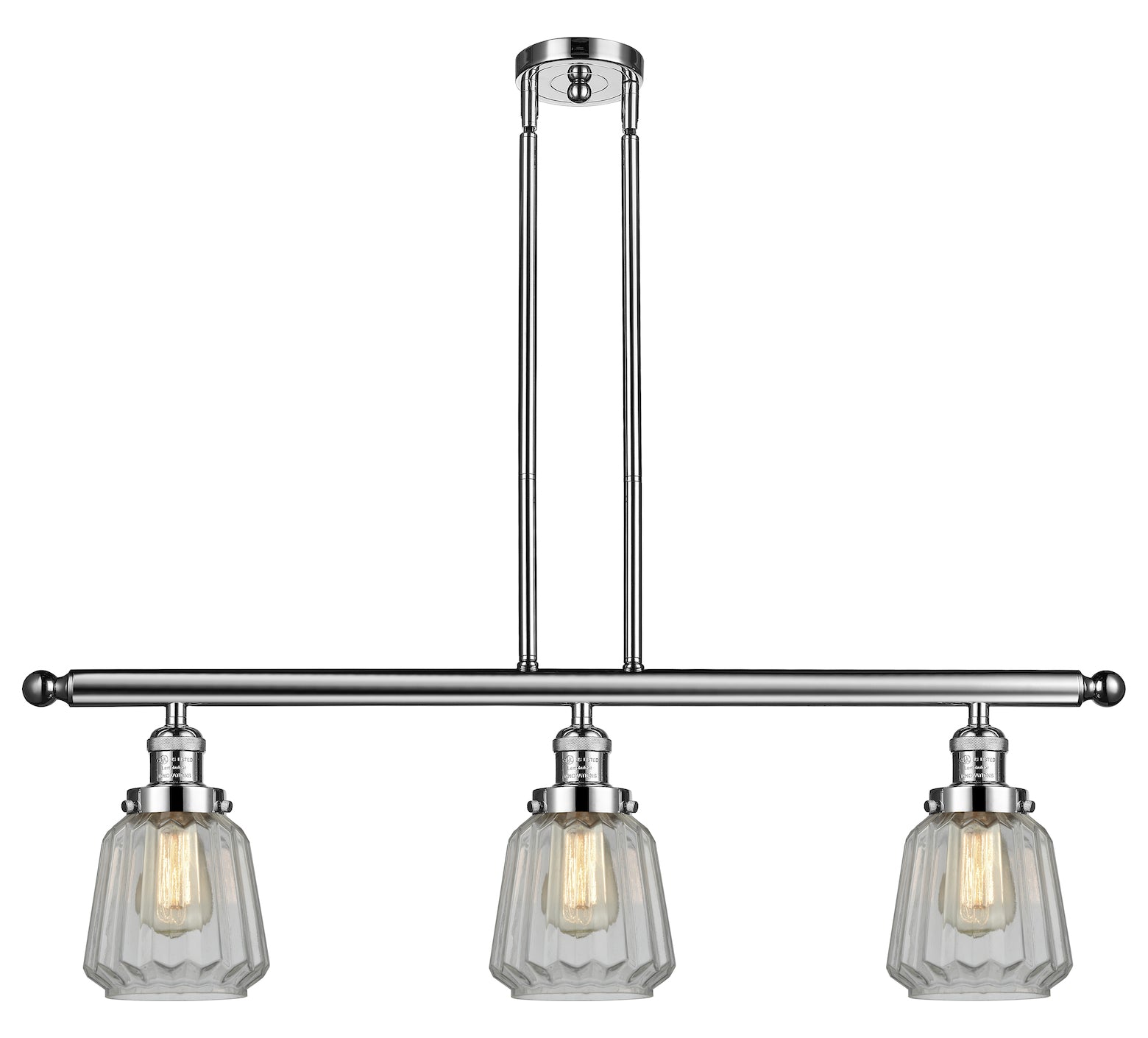 Glass 3 Light Island Adjustable Stem Chandelier by Innovations Lighting