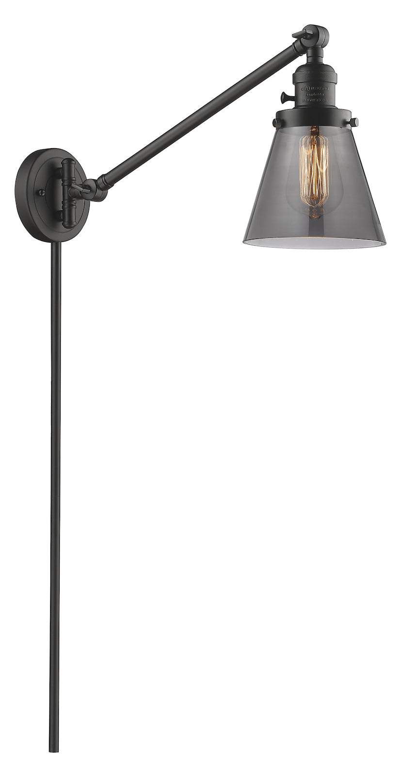 Glass Adjustable Single Swing Arm Portable Wall Sconce by Innovations Lighting