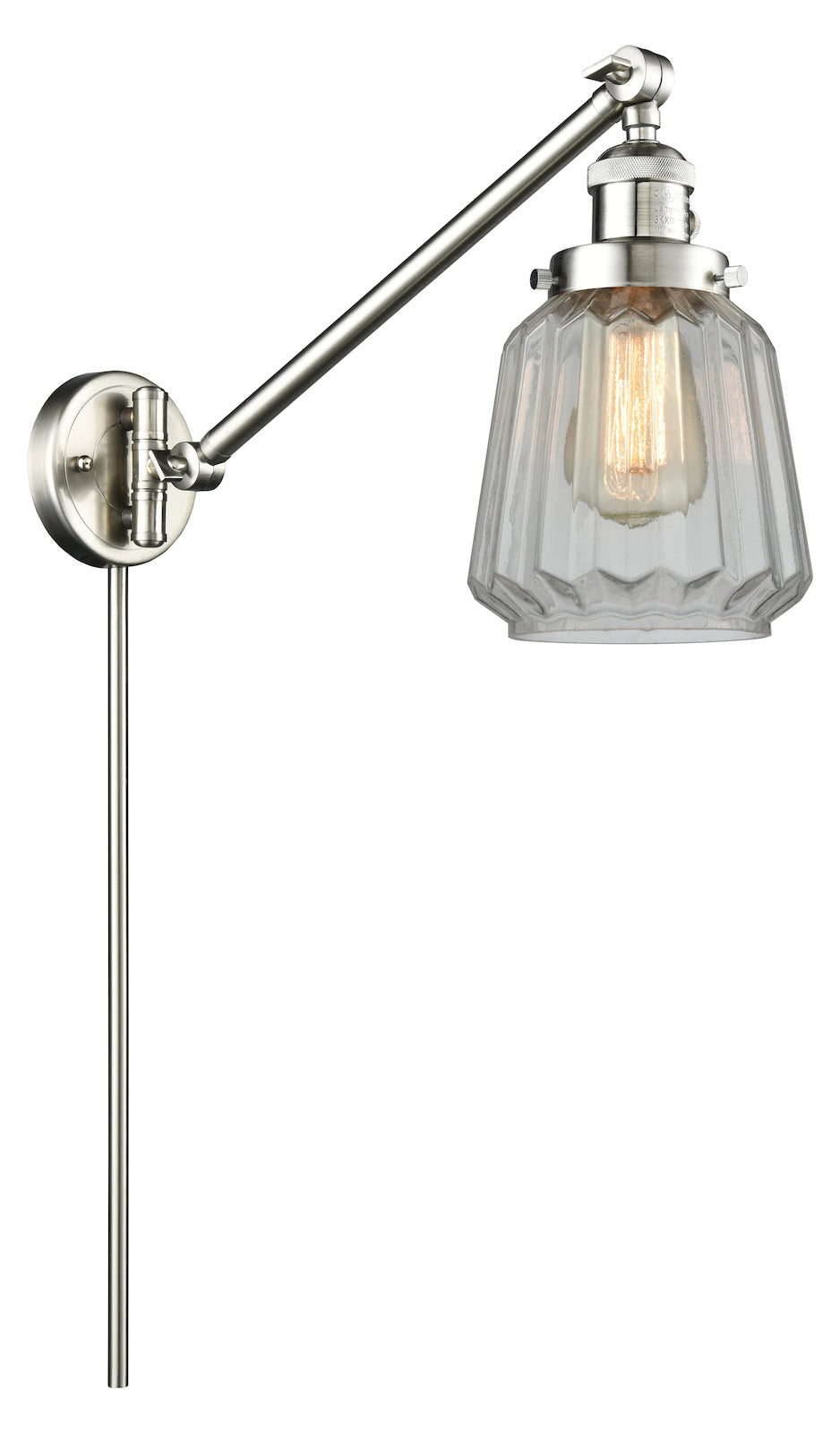 Glass Adjustable Single Swing Arm Portable Wall Sconce by Innovations Lighting