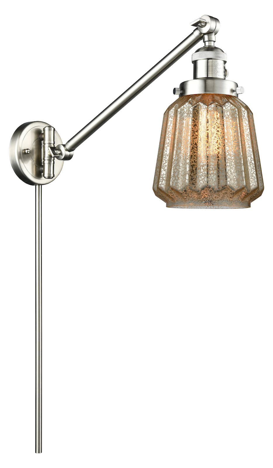 Glass Adjustable Single Swing Arm Portable Wall Sconce by Innovations Lighting