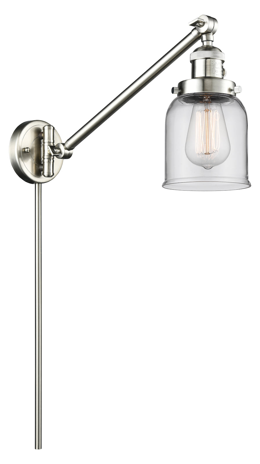 Glass Adjustable Single Swing Arm Portable Wall Sconce by Innovations Lighting