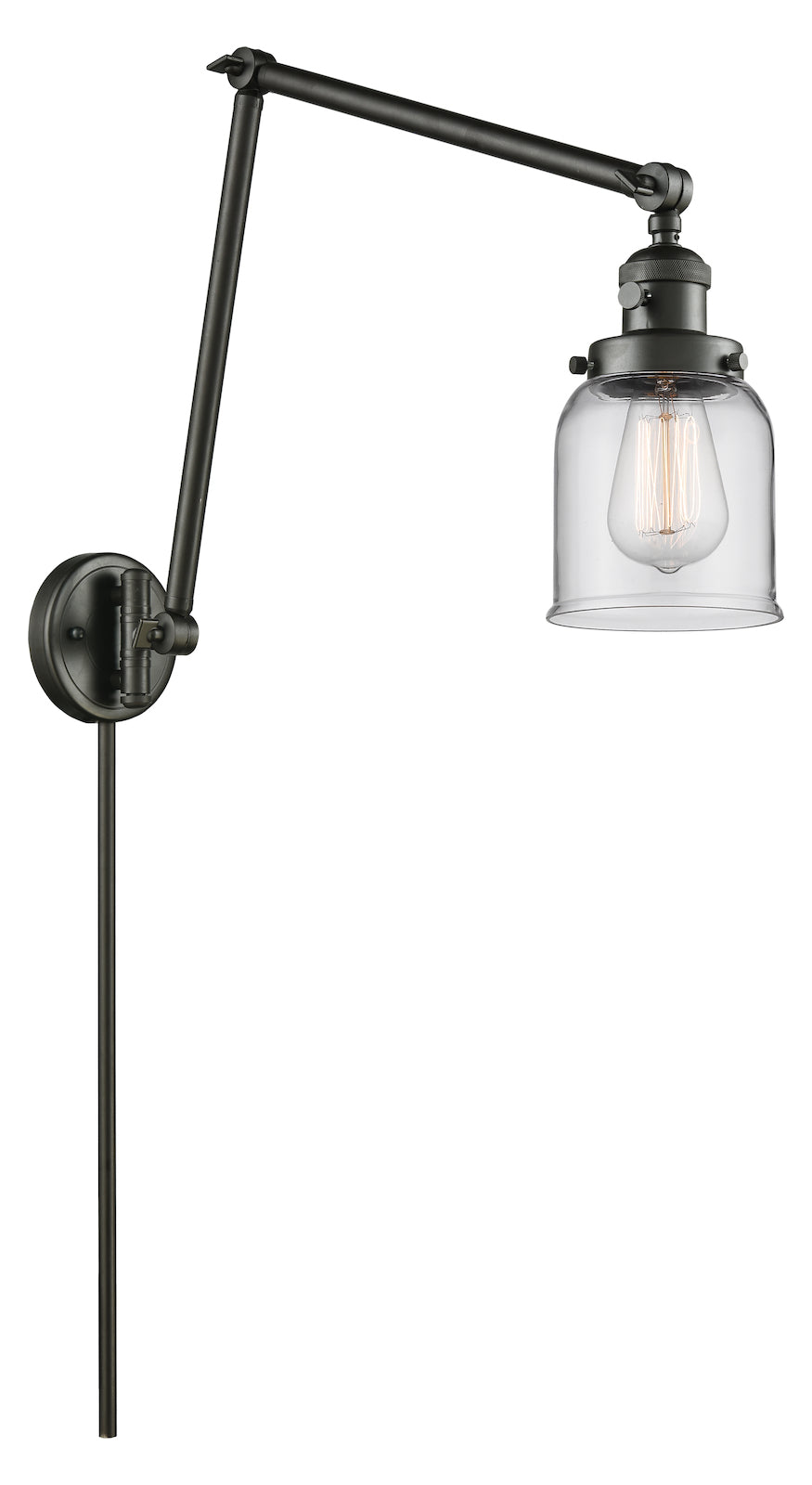 Glass Adjustable Double Swing Arm Portable Wall Sconce by Innovations Lighting