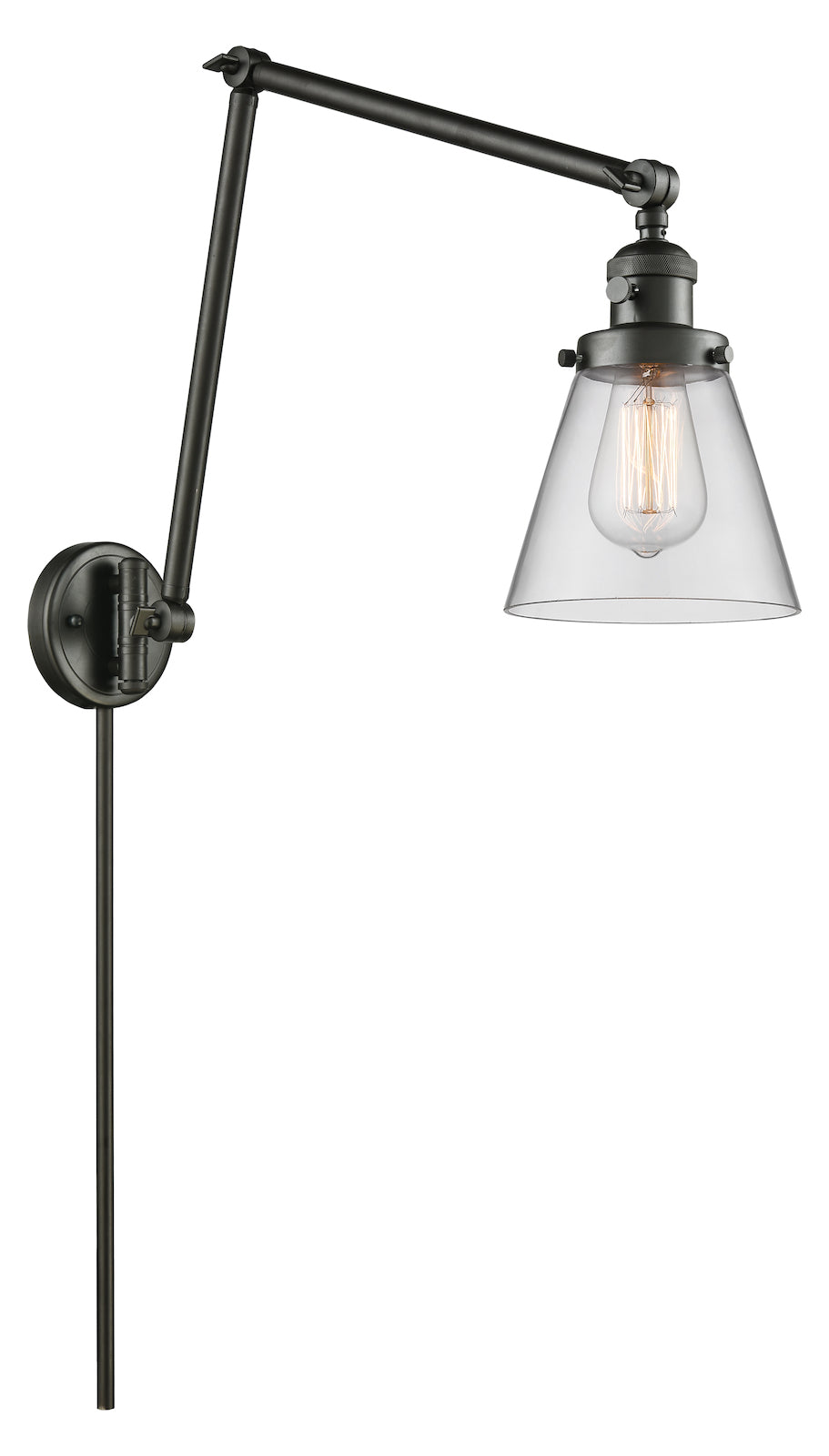 Glass Adjustable Double Swing Arm Portable Wall Sconce by Innovations Lighting