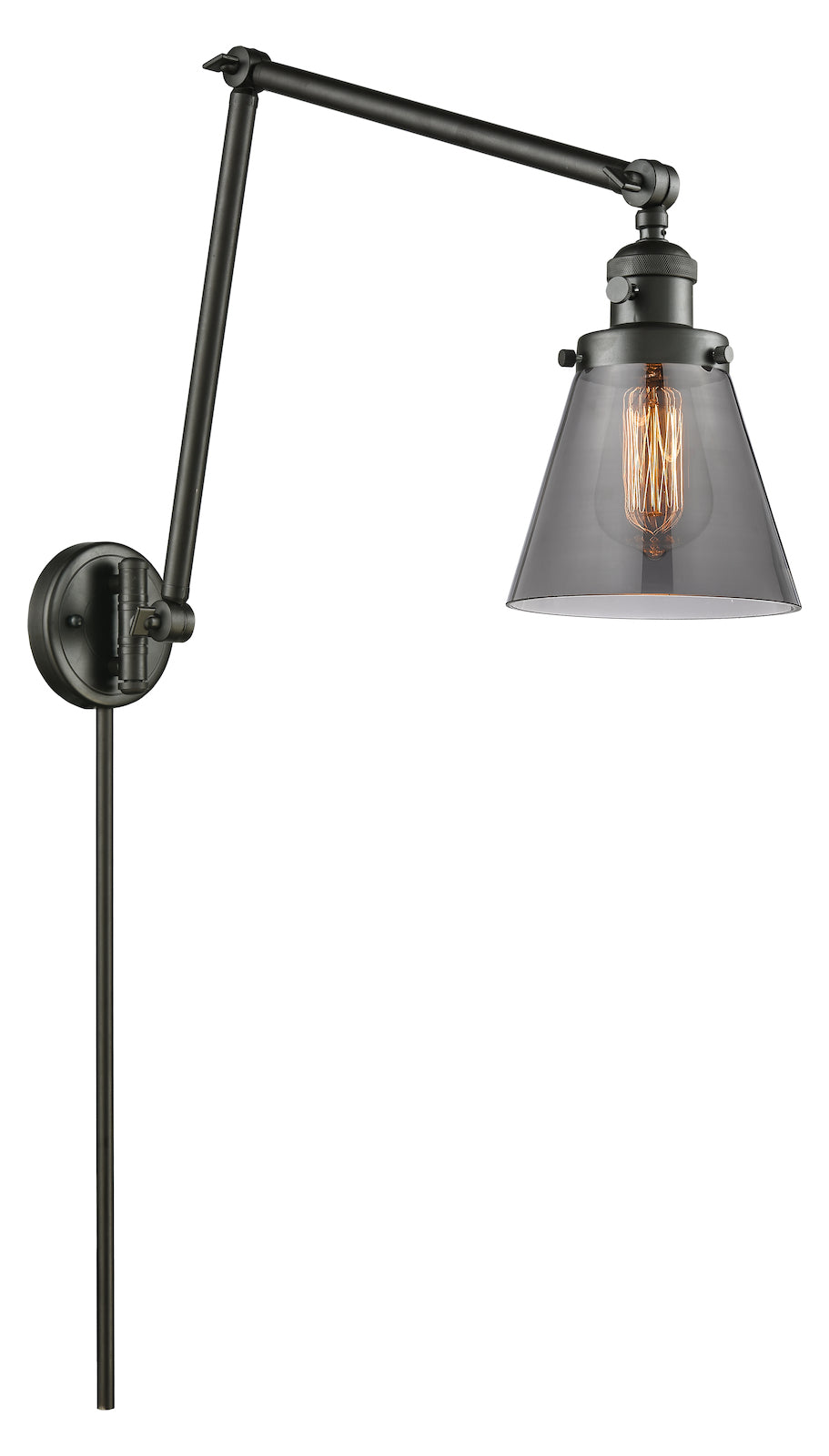 Glass Adjustable Double Swing Arm Portable Wall Sconce by Innovations Lighting