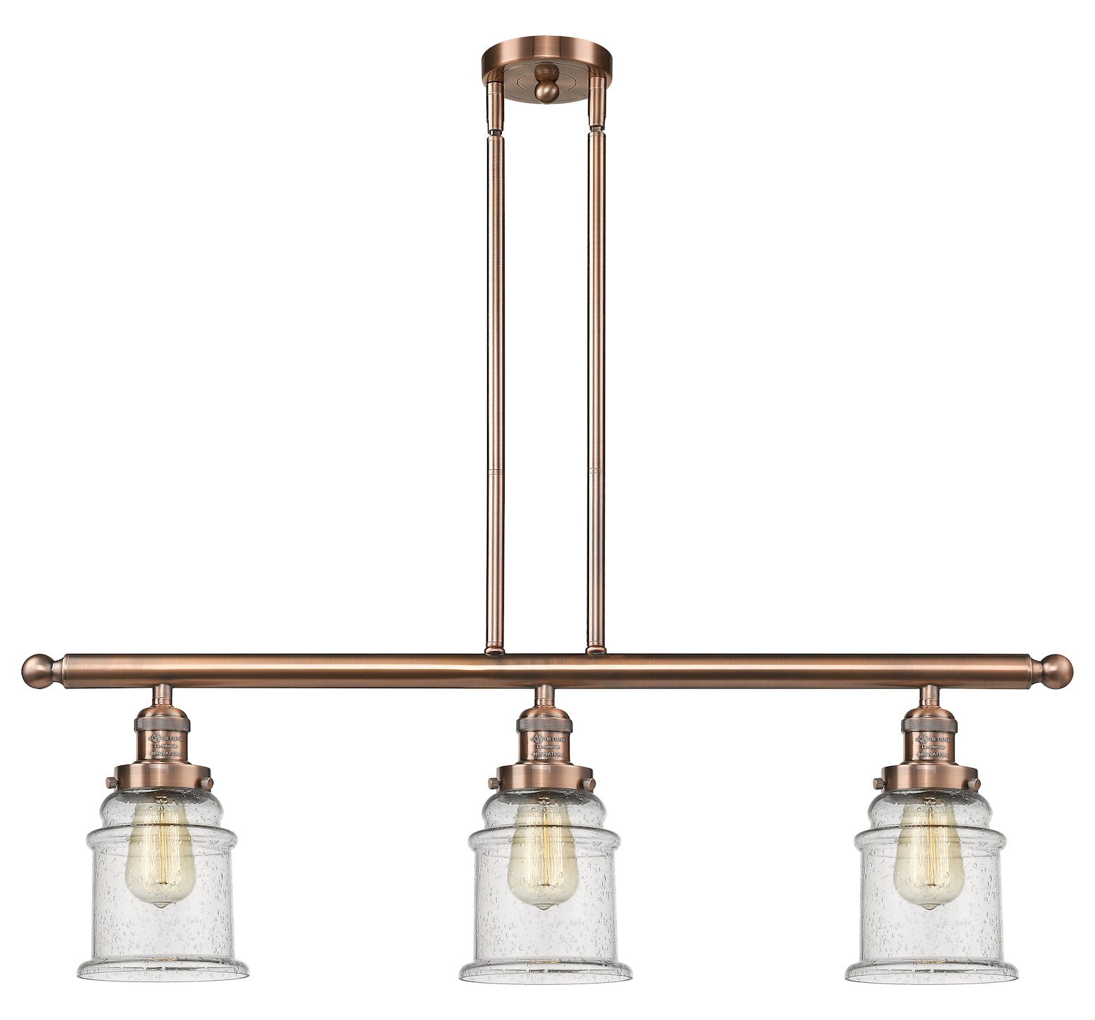 Glass 3 Light Island Adjustable Stem Chandelier by Innovations Lighting