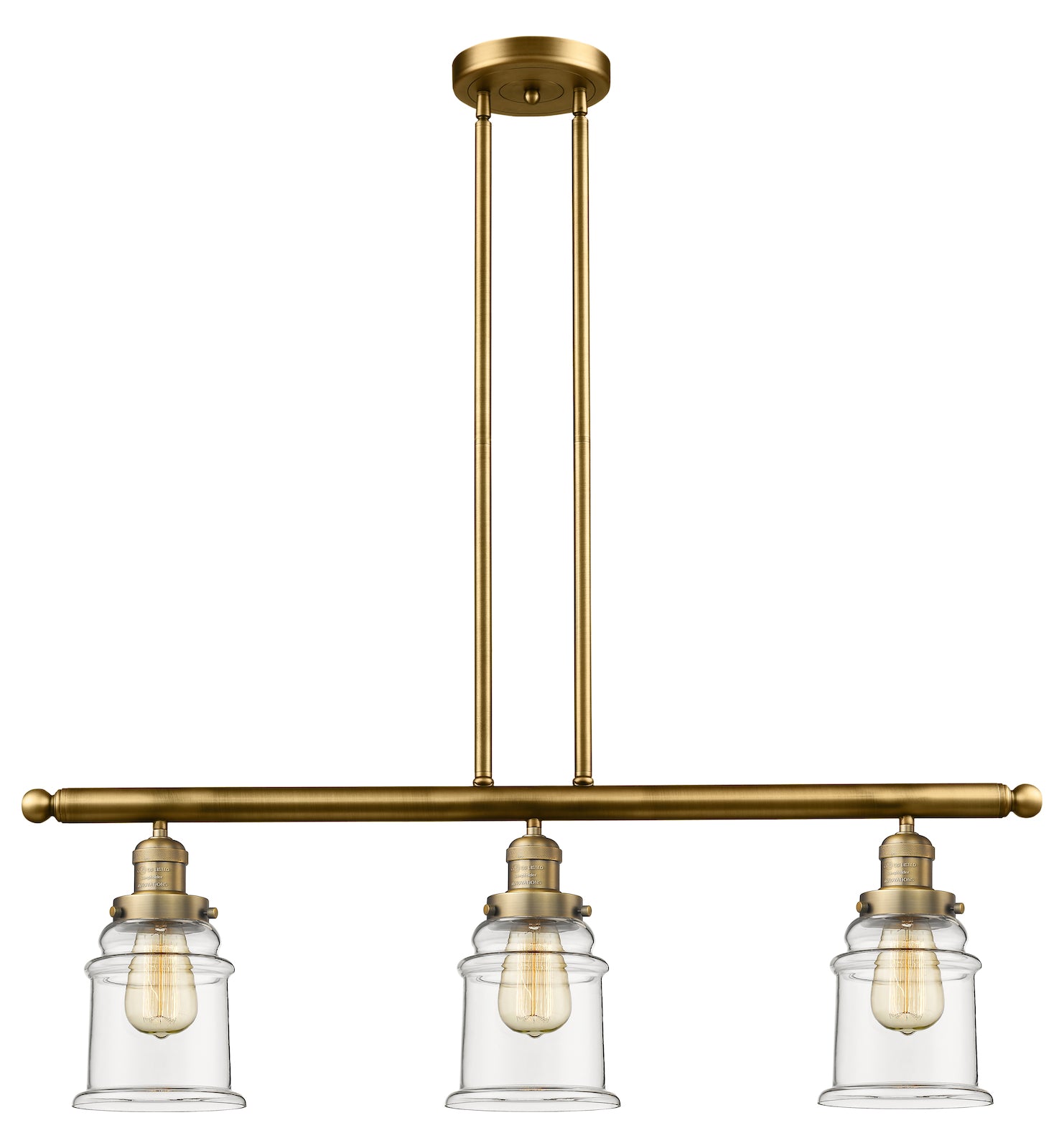 Glass 3 Light Island Adjustable Stem Chandelier by Innovations Lighting