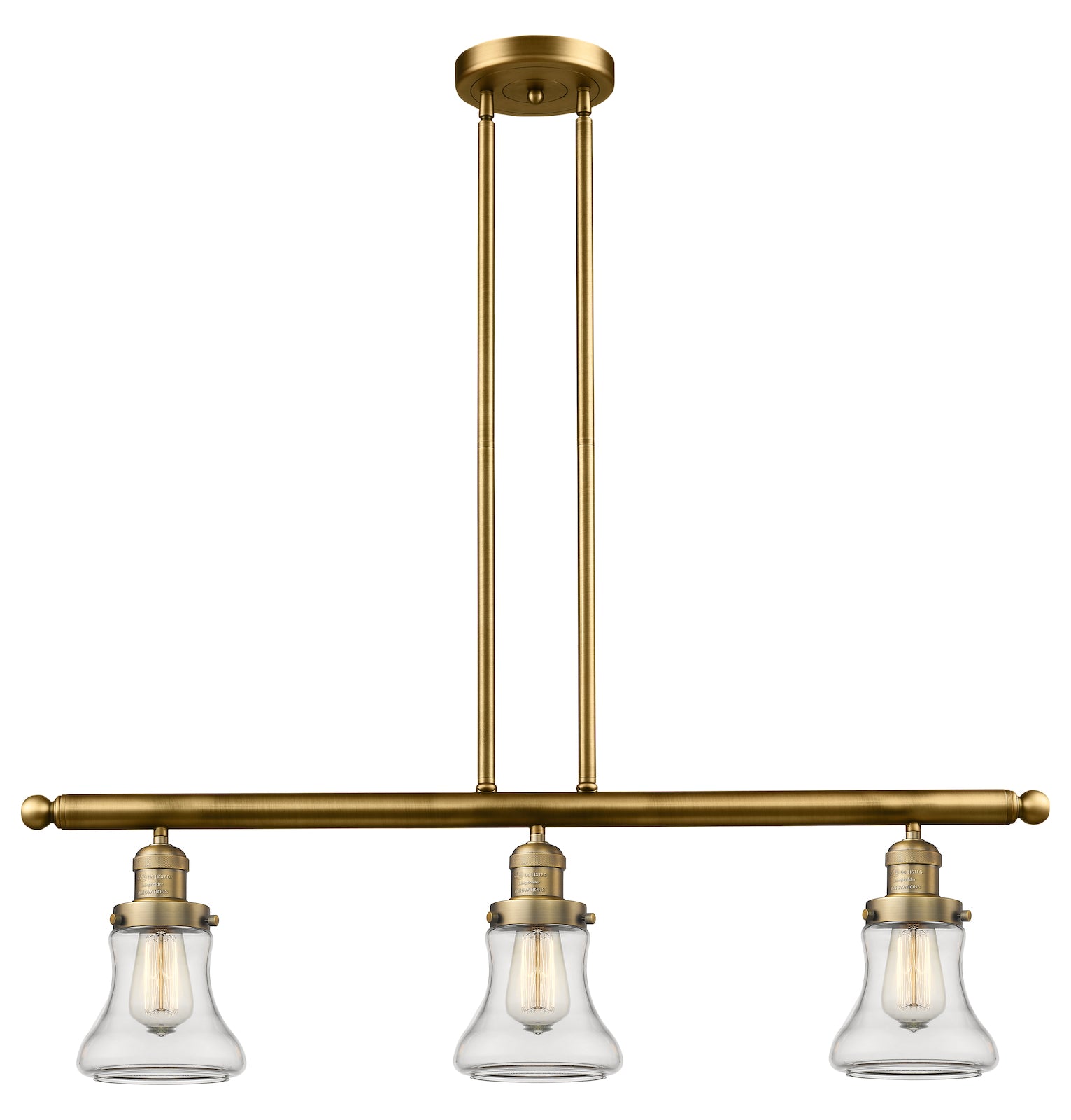 Glass 3 Light Island Adjustable Stem Chandelier by Innovations Lighting