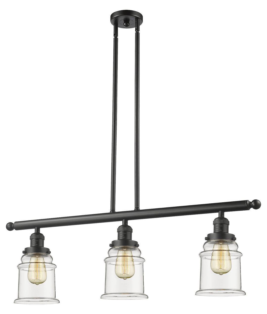 Glass 3 Light Island Adjustable Stem Chandelier by Innovations Lighting