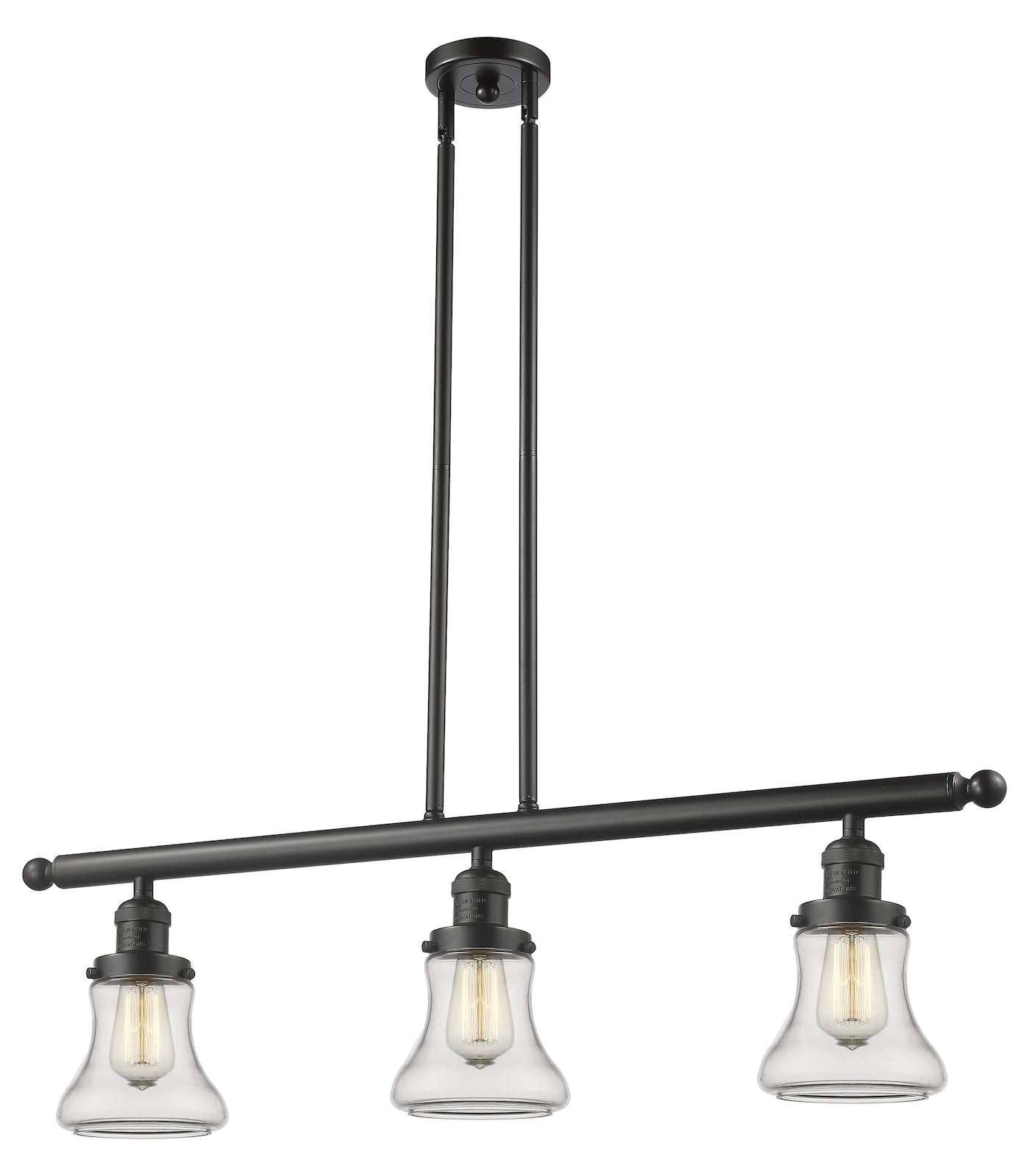 Glass 3 Light Island Adjustable Stem Chandelier by Innovations Lighting