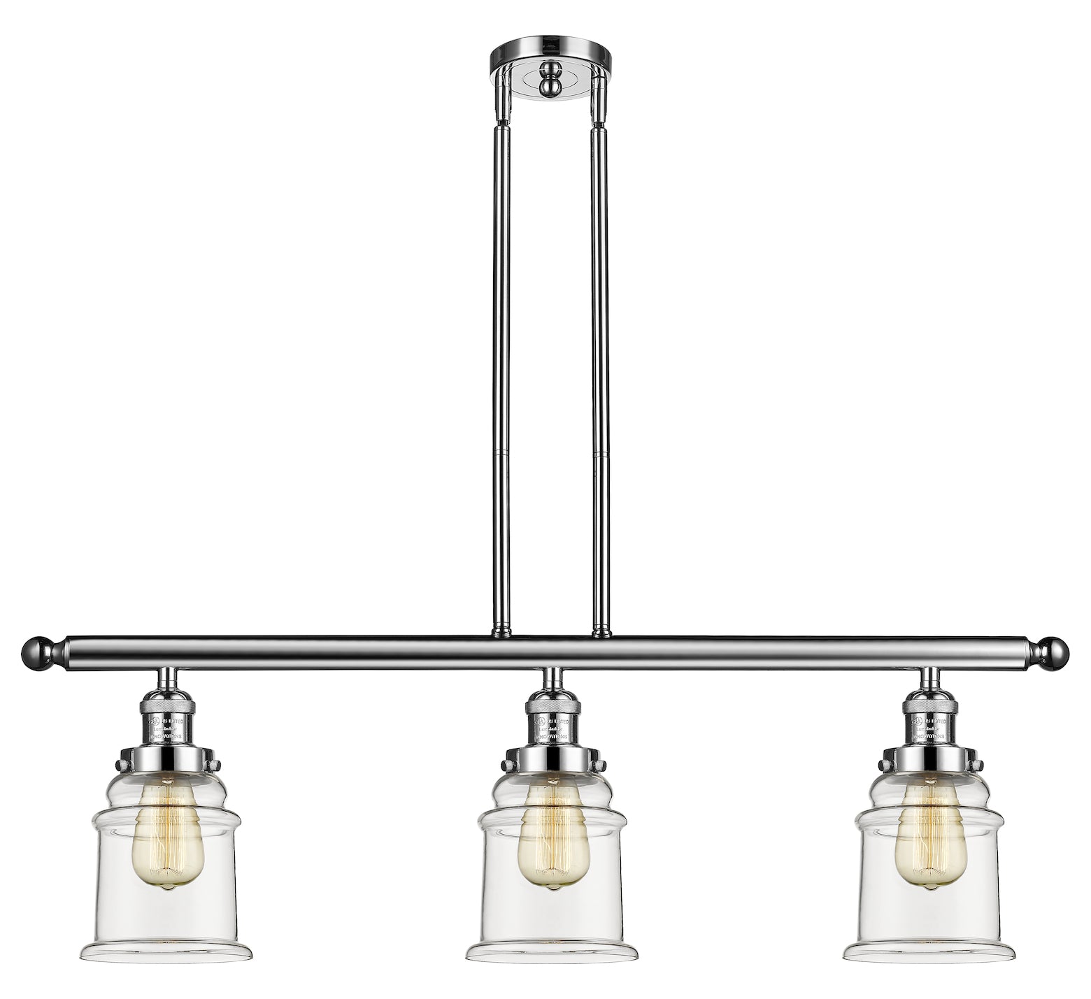 Glass 3 Light Island Adjustable Stem Chandelier by Innovations Lighting