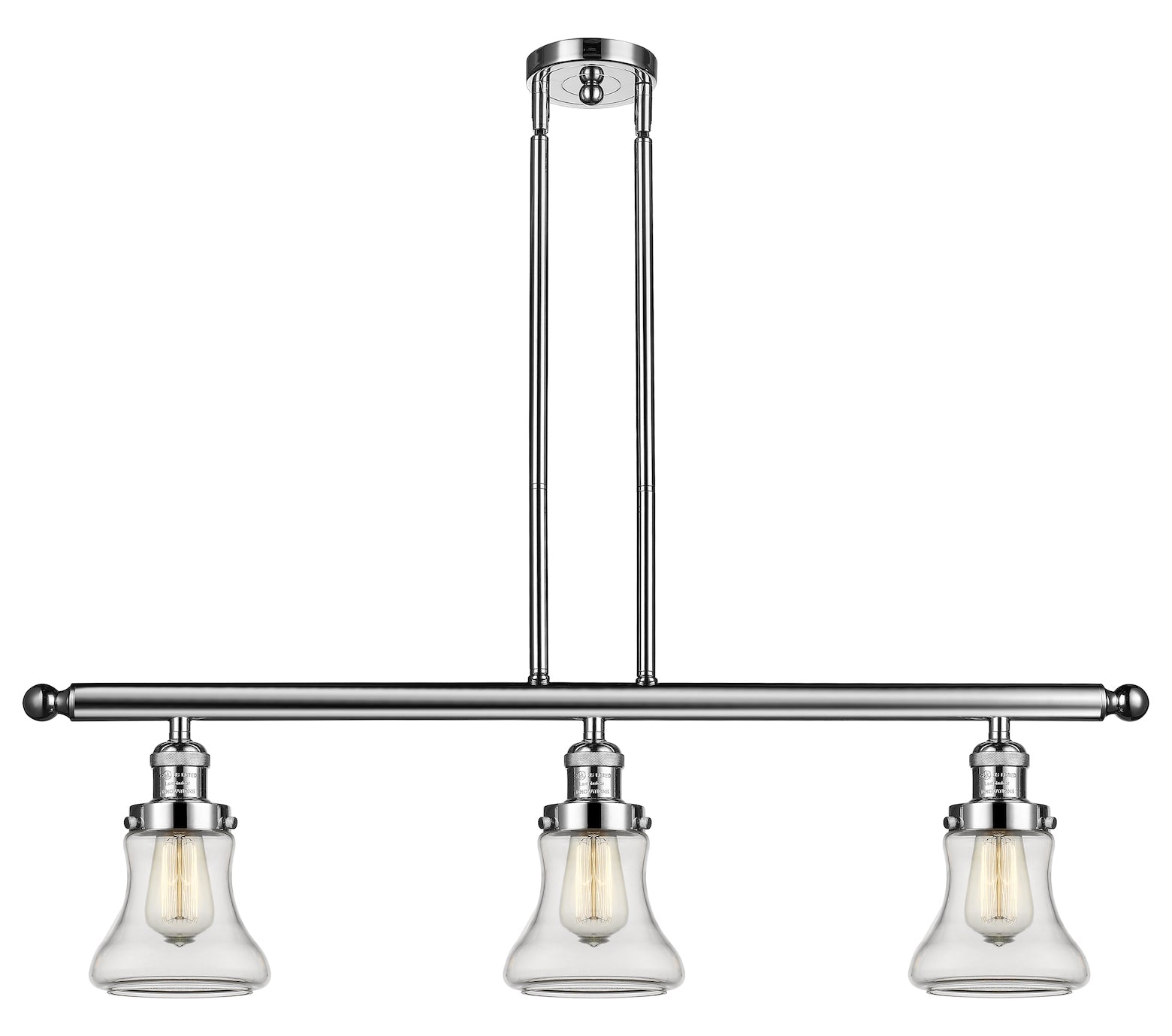 Glass 3 Light Island Adjustable Stem Chandelier by Innovations Lighting