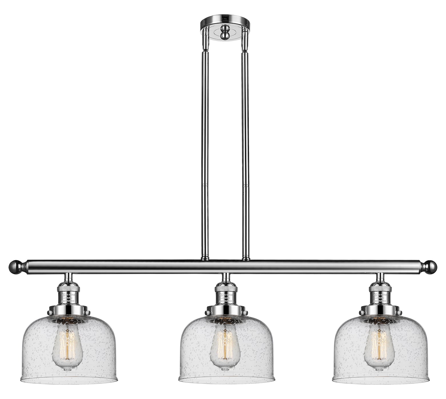 Glass 3 Light Island Adjustable Stem Chandelier by Innovations Lighting