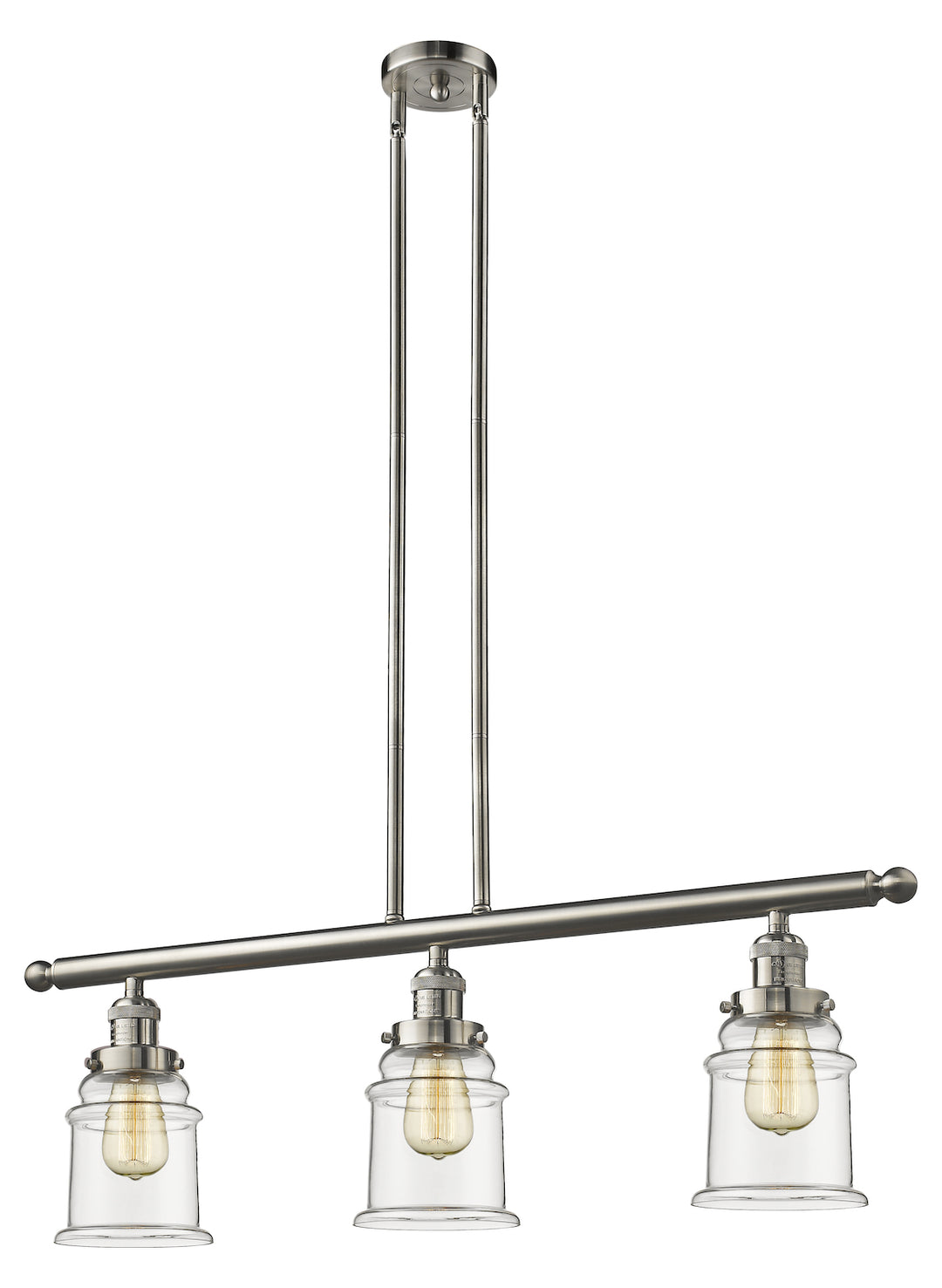 Glass 3 Light Island Adjustable Stem Chandelier by Innovations Lighting
