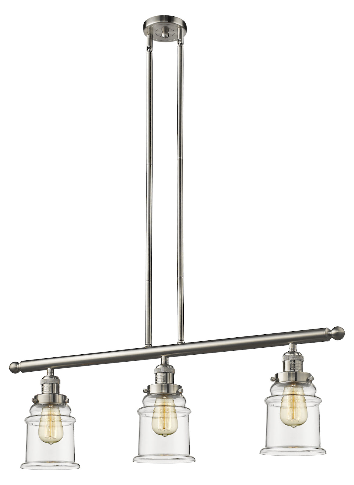 Glass 3 Light Island Adjustable Stem Chandelier by Innovations Lighting