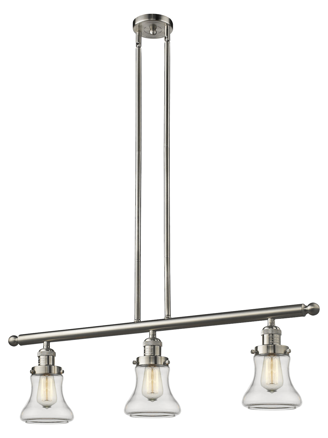 Glass 3 Light Island Adjustable Stem Chandelier by Innovations Lighting