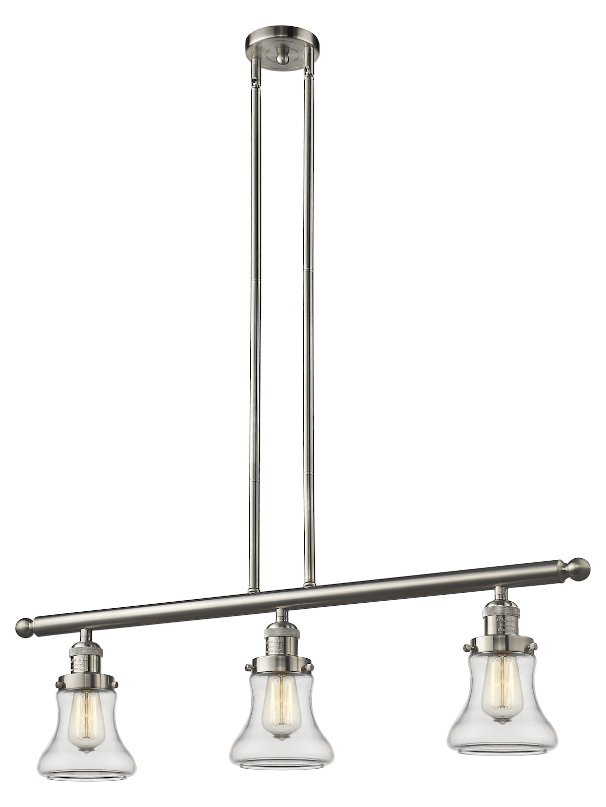 Glass 3 Light Island Adjustable Stem Chandelier by Innovations Lighting