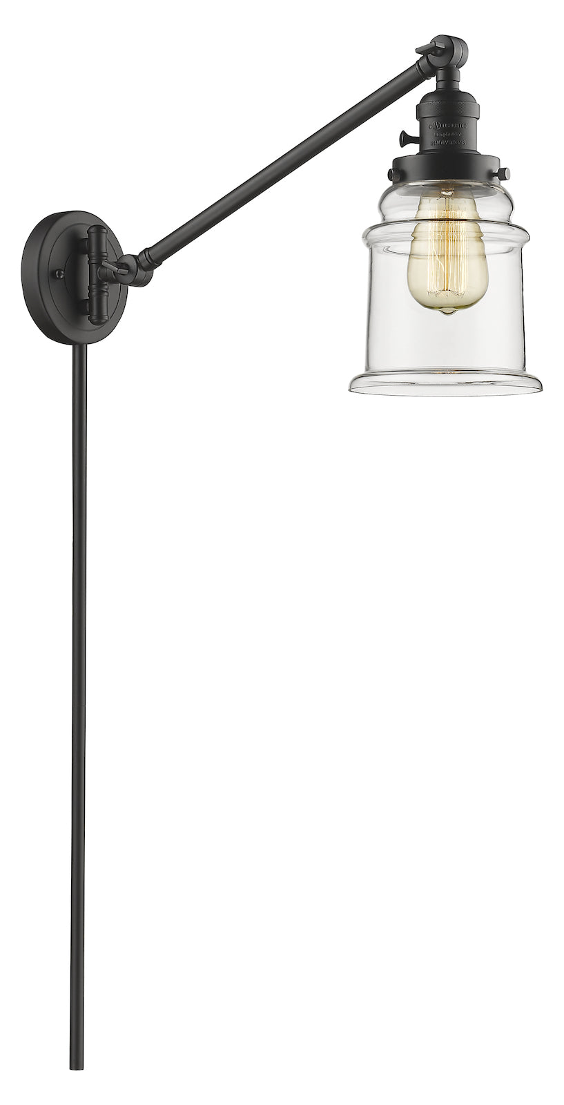 Glass Adjustable Single Swing Arm Portable Wall Sconce by Innovations Lighting