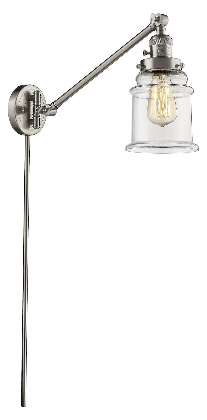 Glass Adjustable Single Swing Arm Portable Wall Sconce by Innovations Lighting