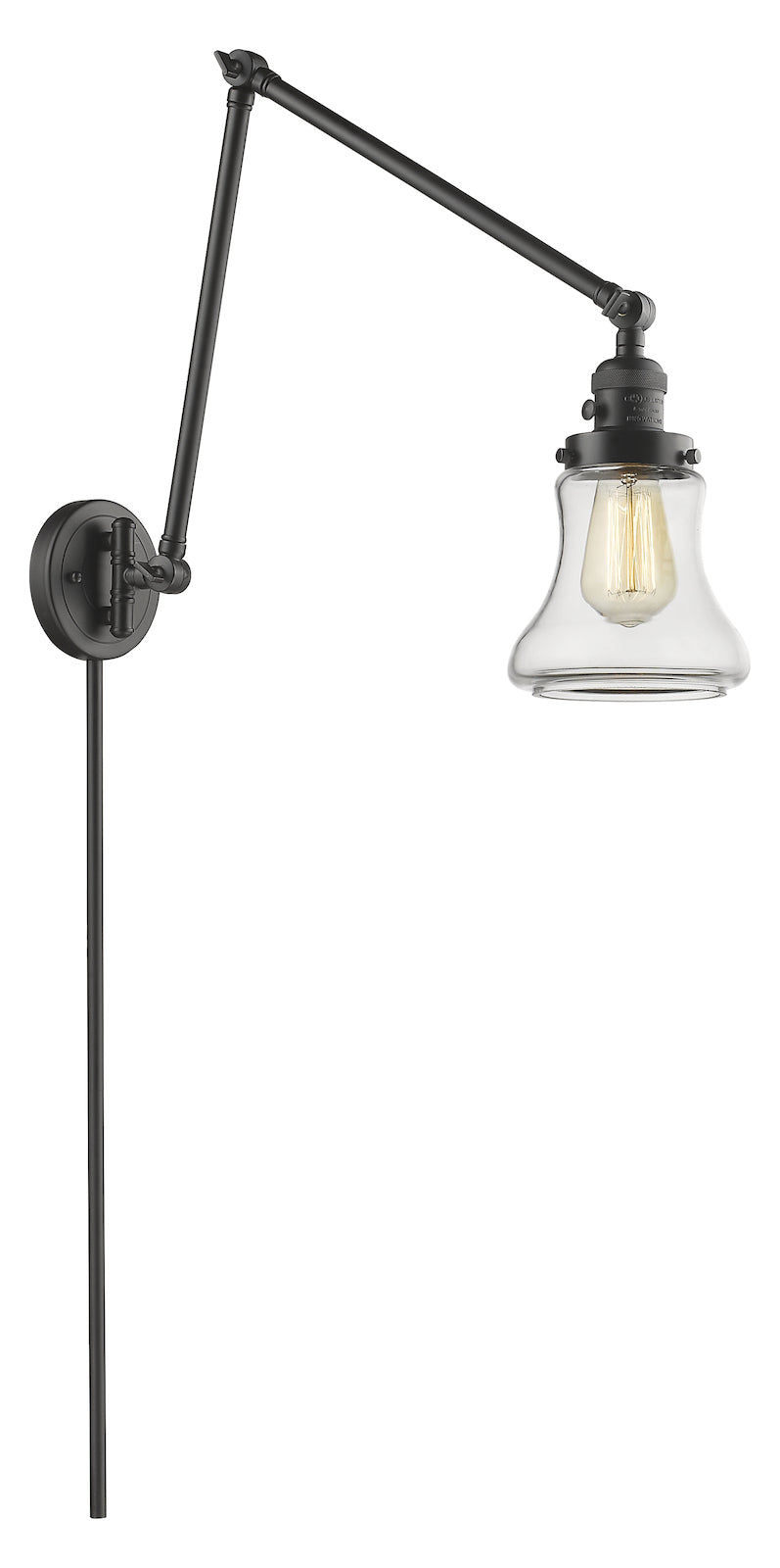 Glass Adjustable Double Swing Arm Portable Wall Sconce by Innovations Lighting