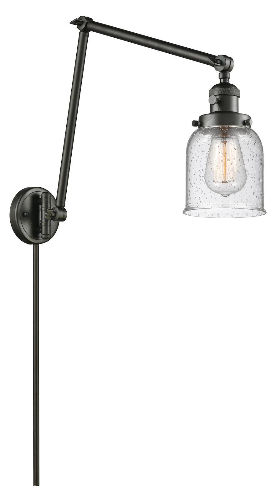 Glass Adjustable Double Swing Arm Portable Wall Sconce by Innovations Lighting