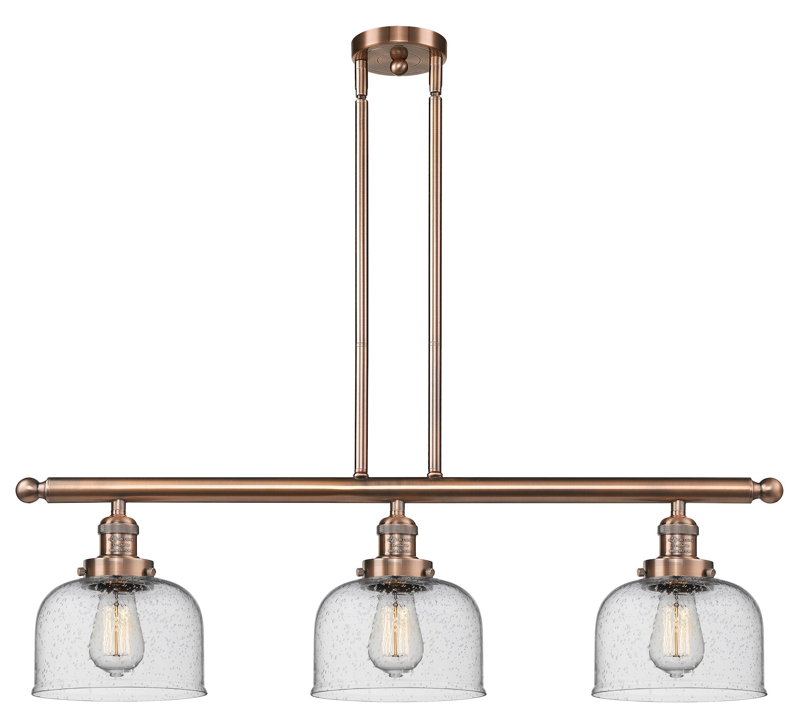 Glass 3 Light Island Adjustable Stem Chandelier by Innovations Lighting