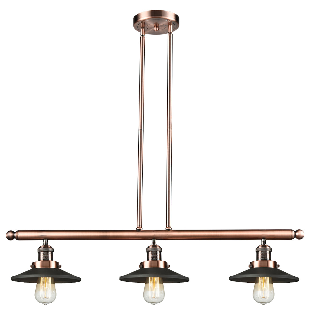 Metal Shade 3 Light Island Adjustable Stem Chandelier by Innovations Lighting