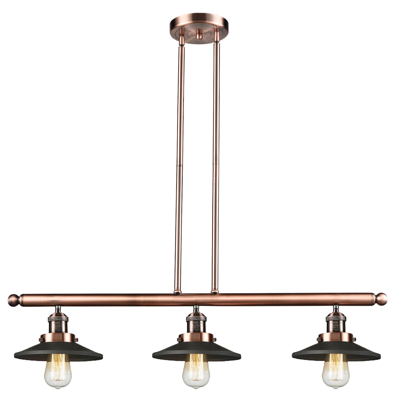Metal Shade 3 Light Island Adjustable Stem Chandelier by Innovations Lighting