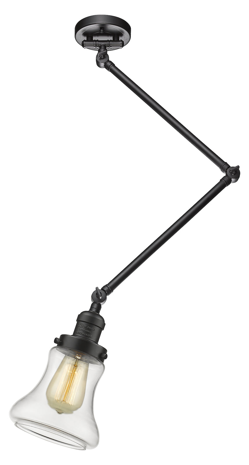 Glass Adjustable Double Swing Arm Portable Ceiling Mount by Innovations Lighting
