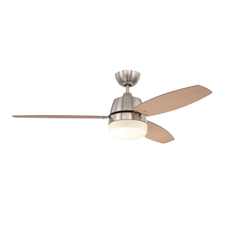 52in  in Brushed Polished Nickel w/ Brushed Nickel/Maple Blades