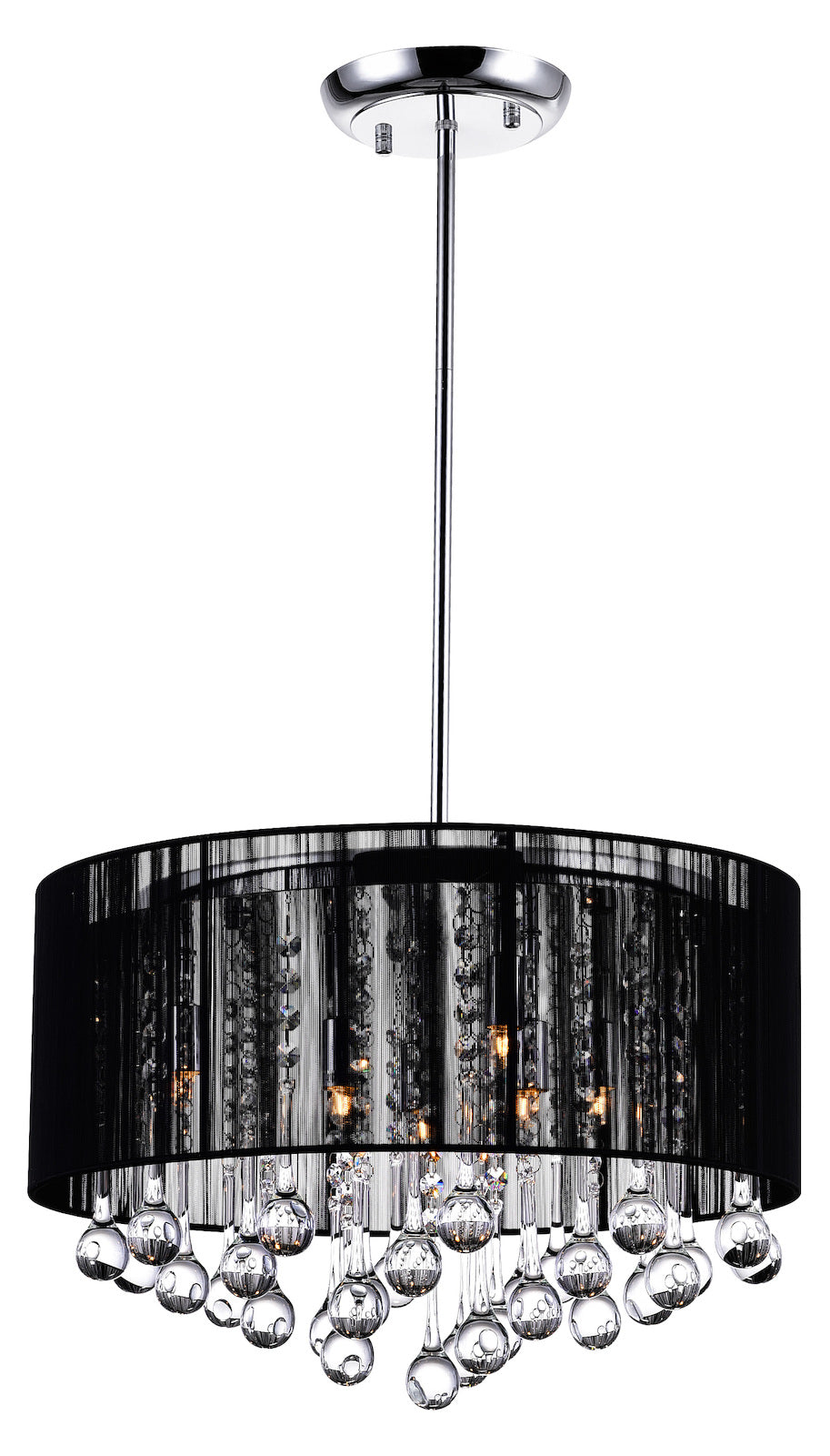 6 Light Drum Shade Chandelier With Chrome Finish by CWI Lighting