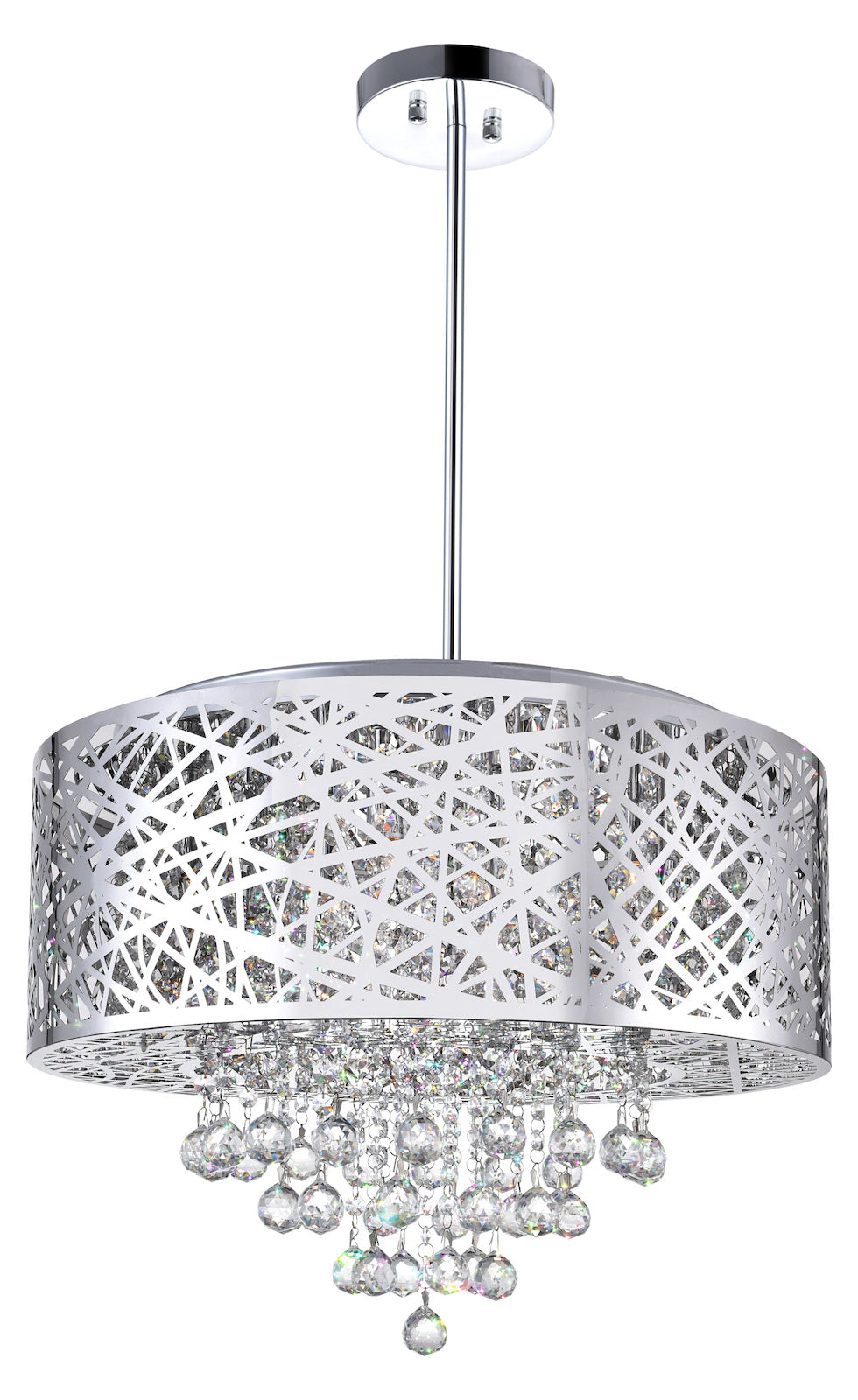 9 Light Drum Shade Chandelier With Chrome Finish by CWI Lighting