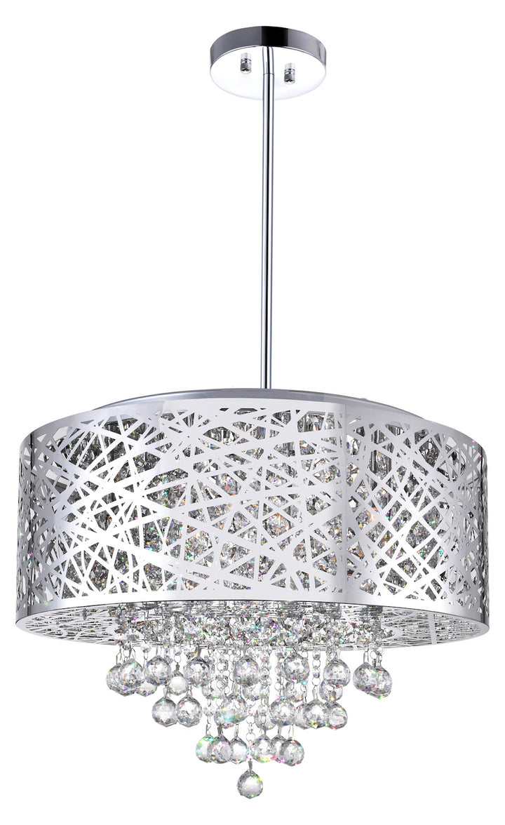 9 Light Drum Shade Chandelier With Chrome Finish by CWI Lighting