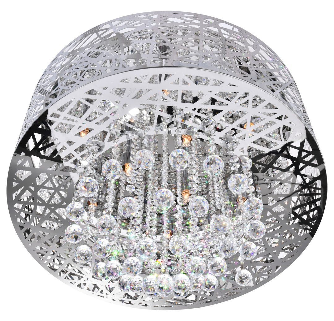 9 Light Drum Shade Chandelier With Chrome Finish