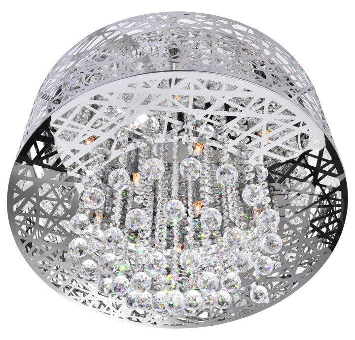 9 Light Drum Shade Chandelier With Chrome Finish