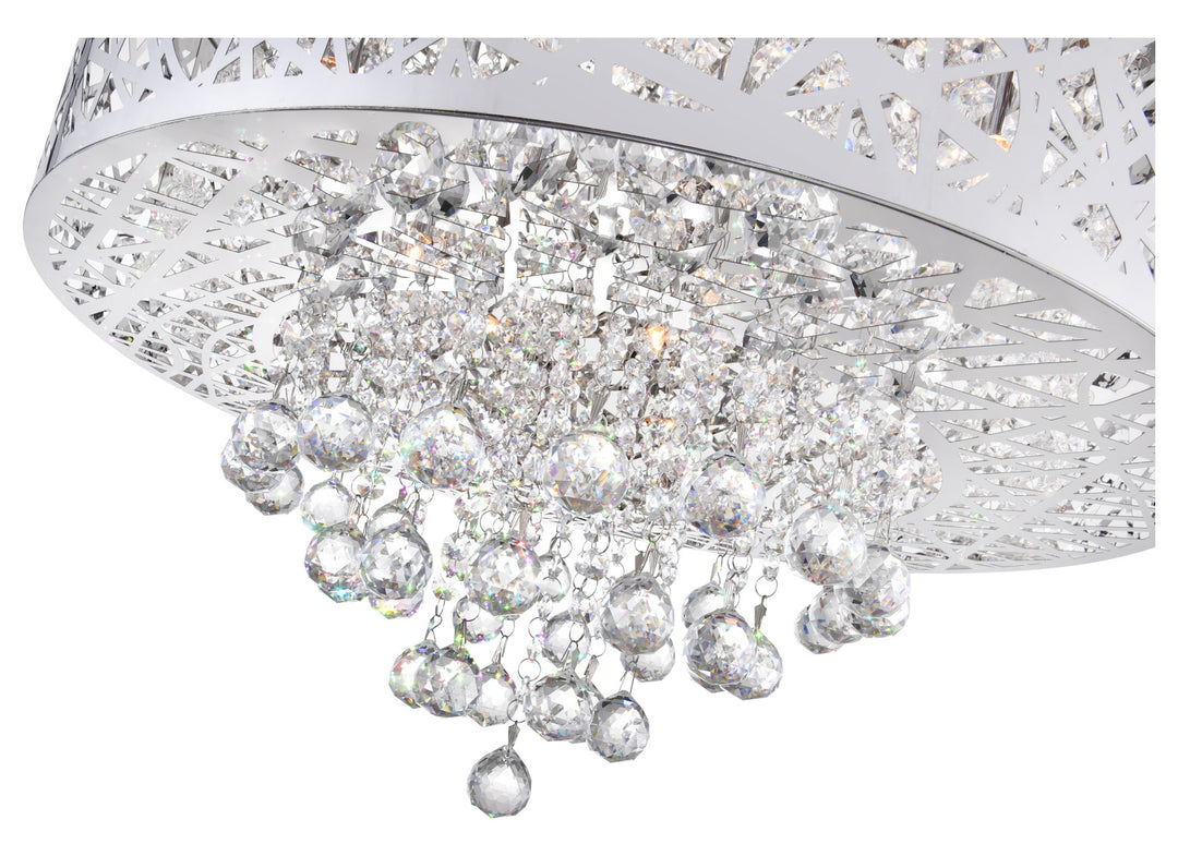 9 Light Drum Shade Chandelier With Chrome Finish