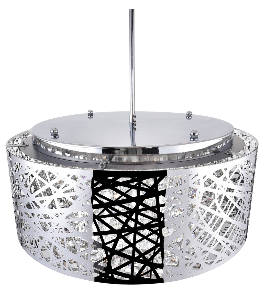 9 Light Drum Shade Chandelier With Chrome Finish