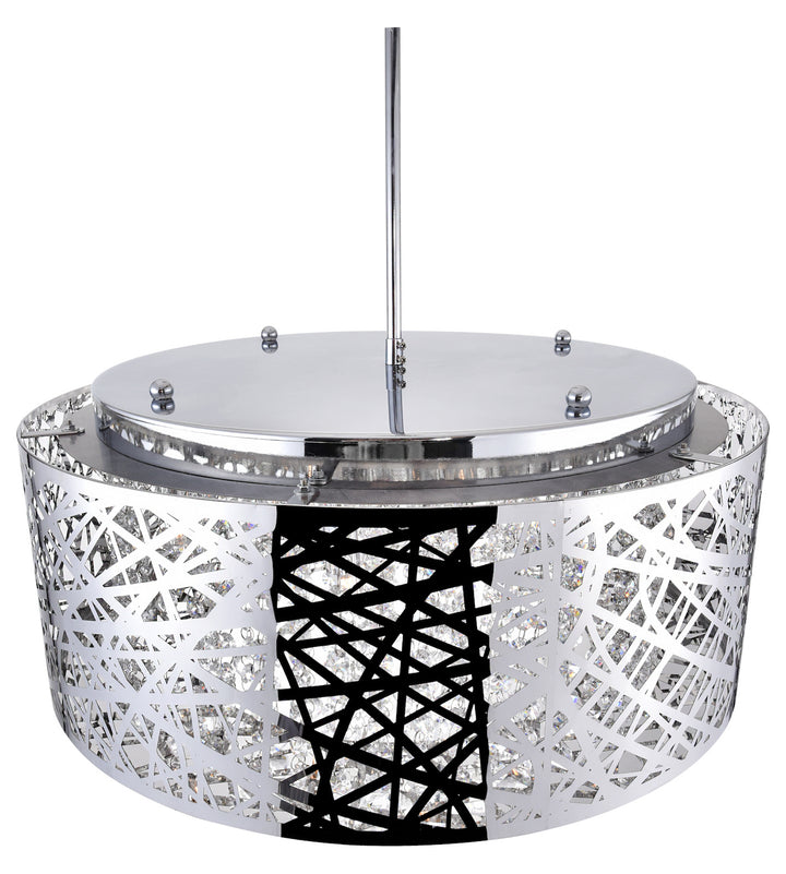 9 Light Drum Shade Chandelier With Chrome Finish