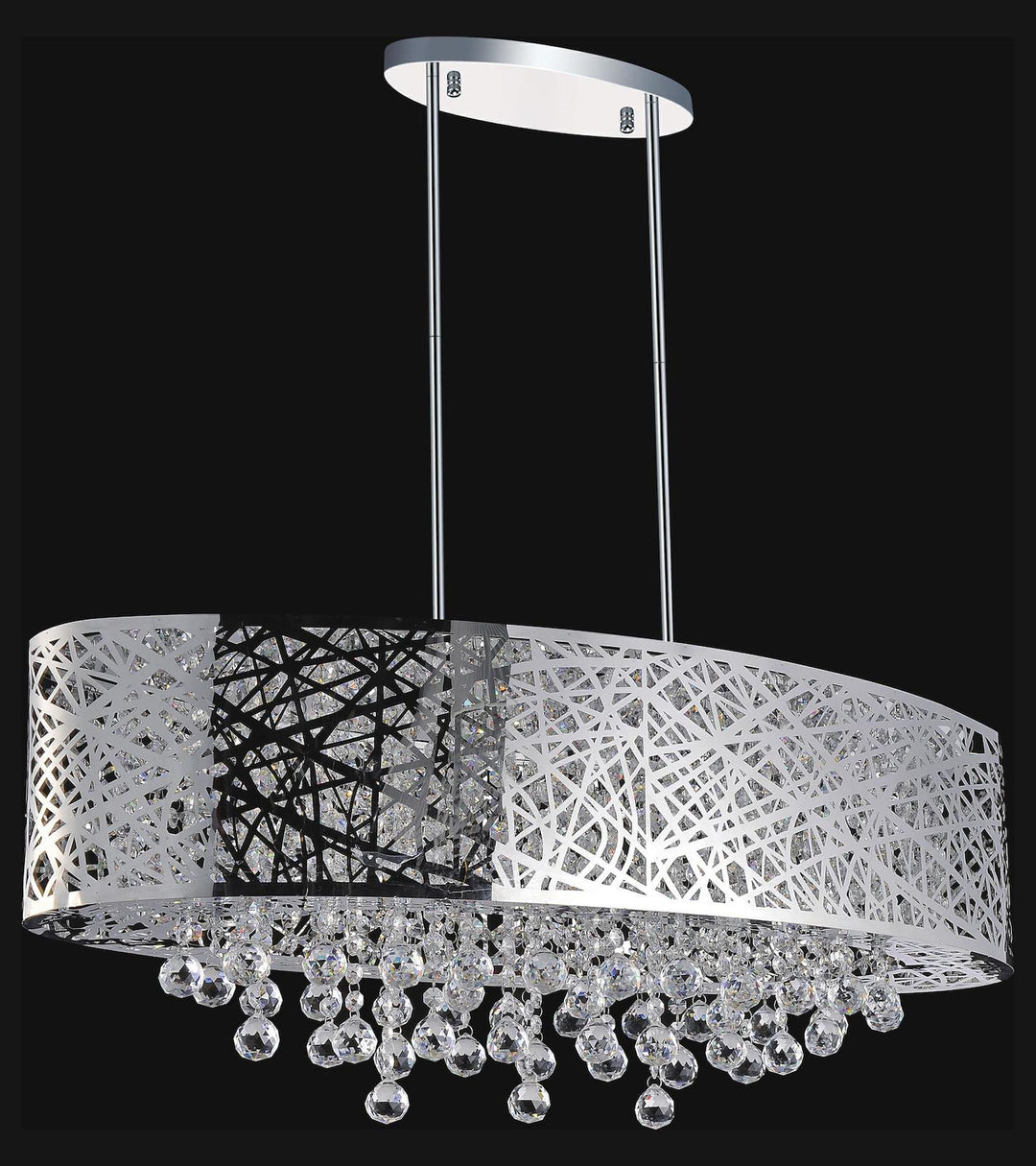8 Light Drum Shade Chandelier With Chrome Finish by CWI Lighting