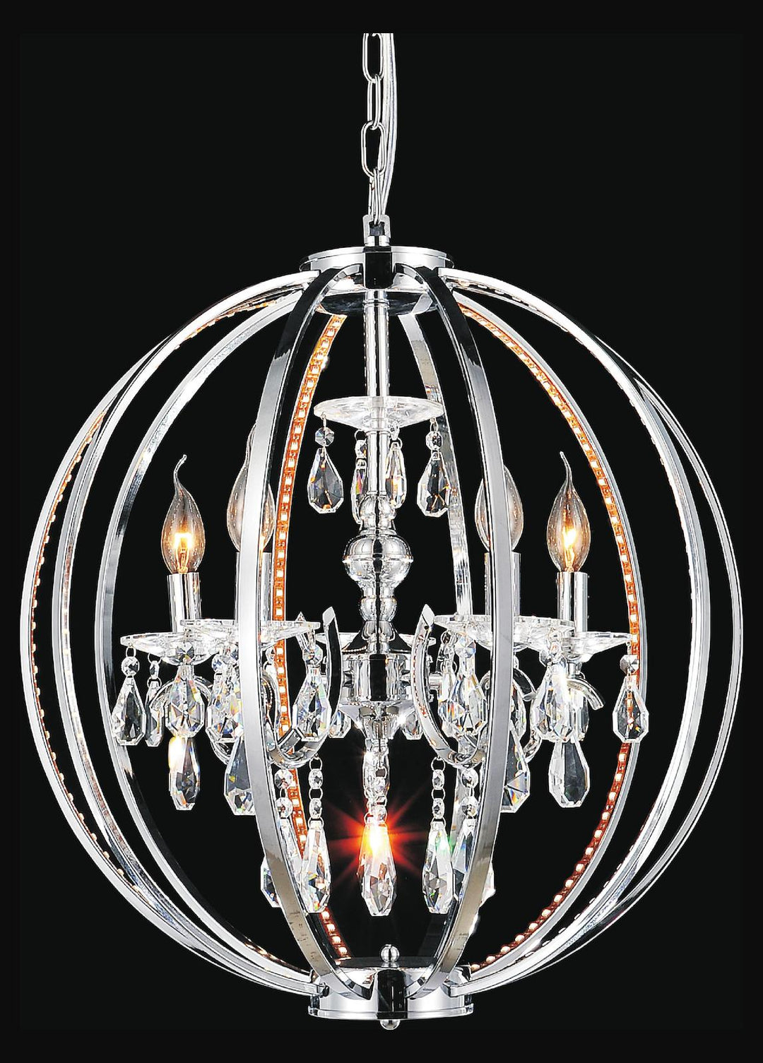5 Light Up Chandelier With Chrome Finish by CWI Lighting